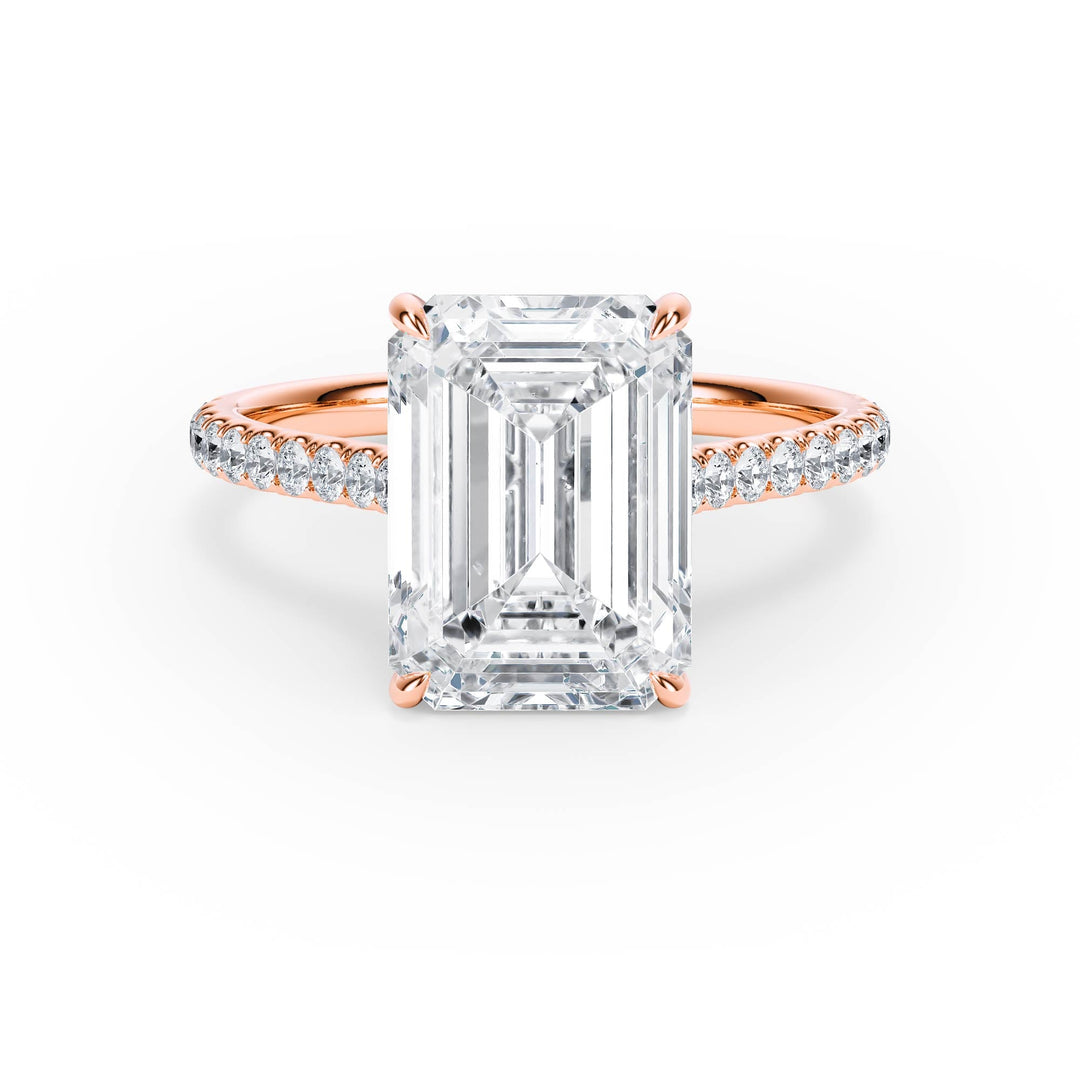 Elevé Cathedral Emerald Diamond Engagement Ring - R1252 in Ring by 18 KARATS INC.
