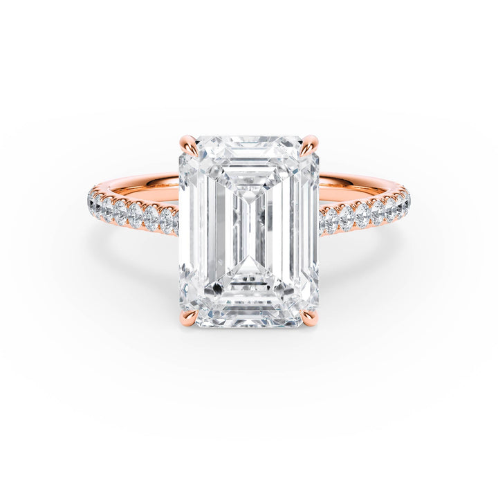 Elevé Cathedral Emerald Diamond Engagement Ring - R1252 in Ring by 18 KARATS INC.