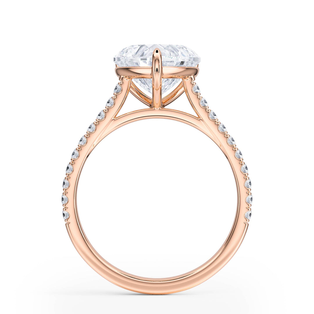 Elevé Cathedral Heart Diamond Engagement Ring - R1251 in Ring by 18 KARATS INC.