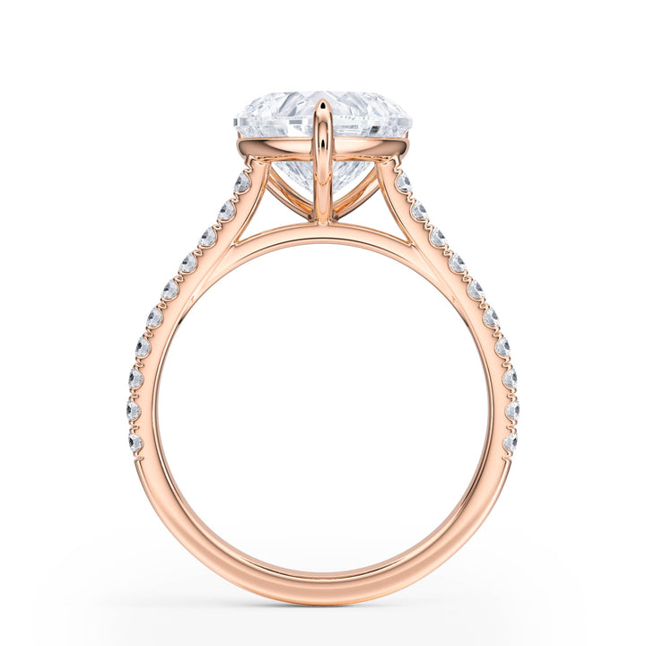 Elevé Cathedral Heart Diamond Engagement Ring - R1251 in Ring by 18 KARATS INC.