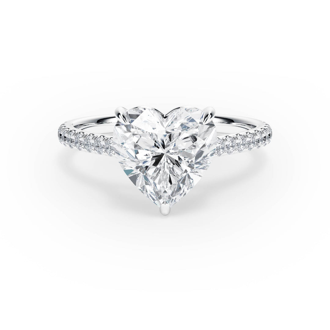 Elevé Cathedral Heart Diamond Engagement Ring - R1251 in Ring by 18 KARATS INC.