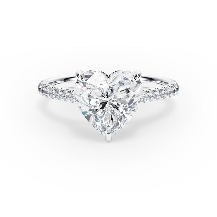 Elevé Cathedral Heart Diamond Engagement Ring - R1251 in Ring by 18 KARATS INC.
