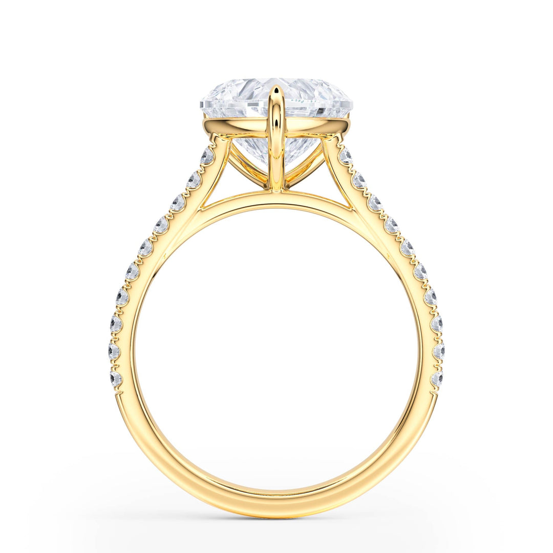 Elevé Cathedral Heart Diamond Engagement Ring - R1251 in Ring by 18 KARATS INC.