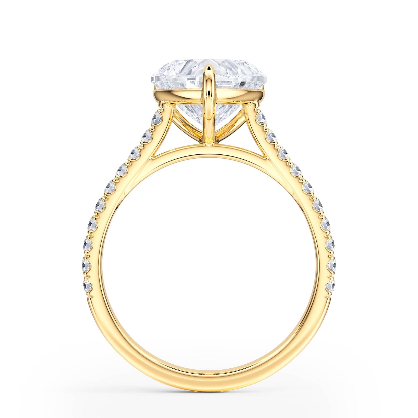 Elevé Cathedral Heart Diamond Engagement Ring - R1251 in Ring by 18 KARATS INC.