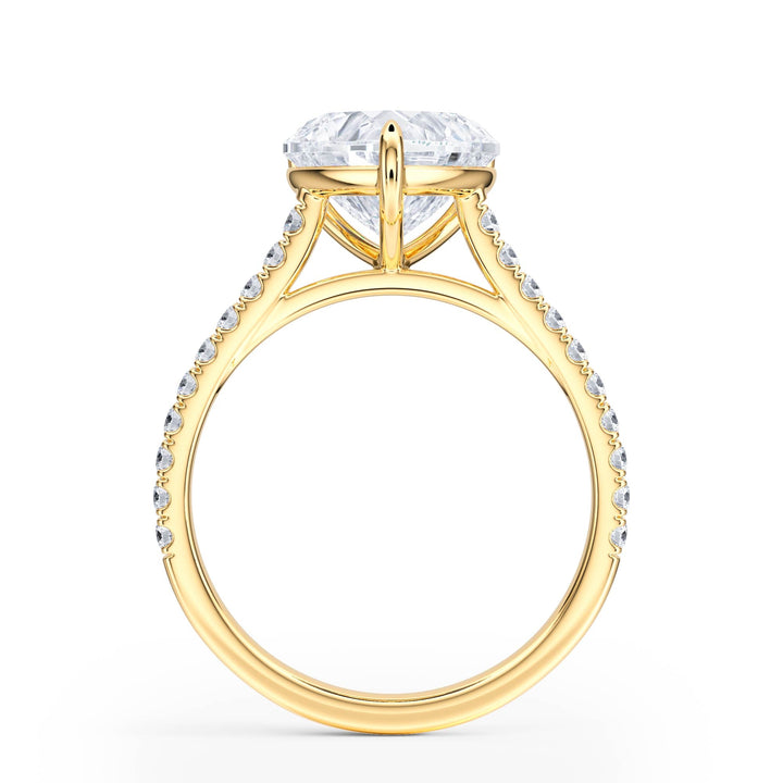 Elevé Cathedral Heart Diamond Engagement Ring - R1251 in Ring by 18 KARATS INC.