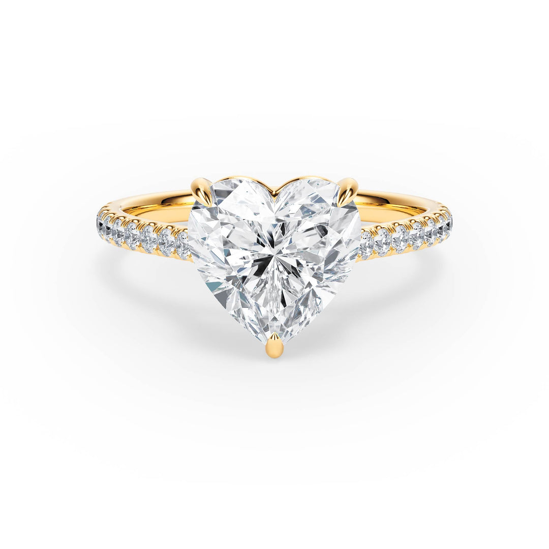 Elevé Cathedral Heart Diamond Engagement Ring - R1251 in Ring by 18 KARATS INC.