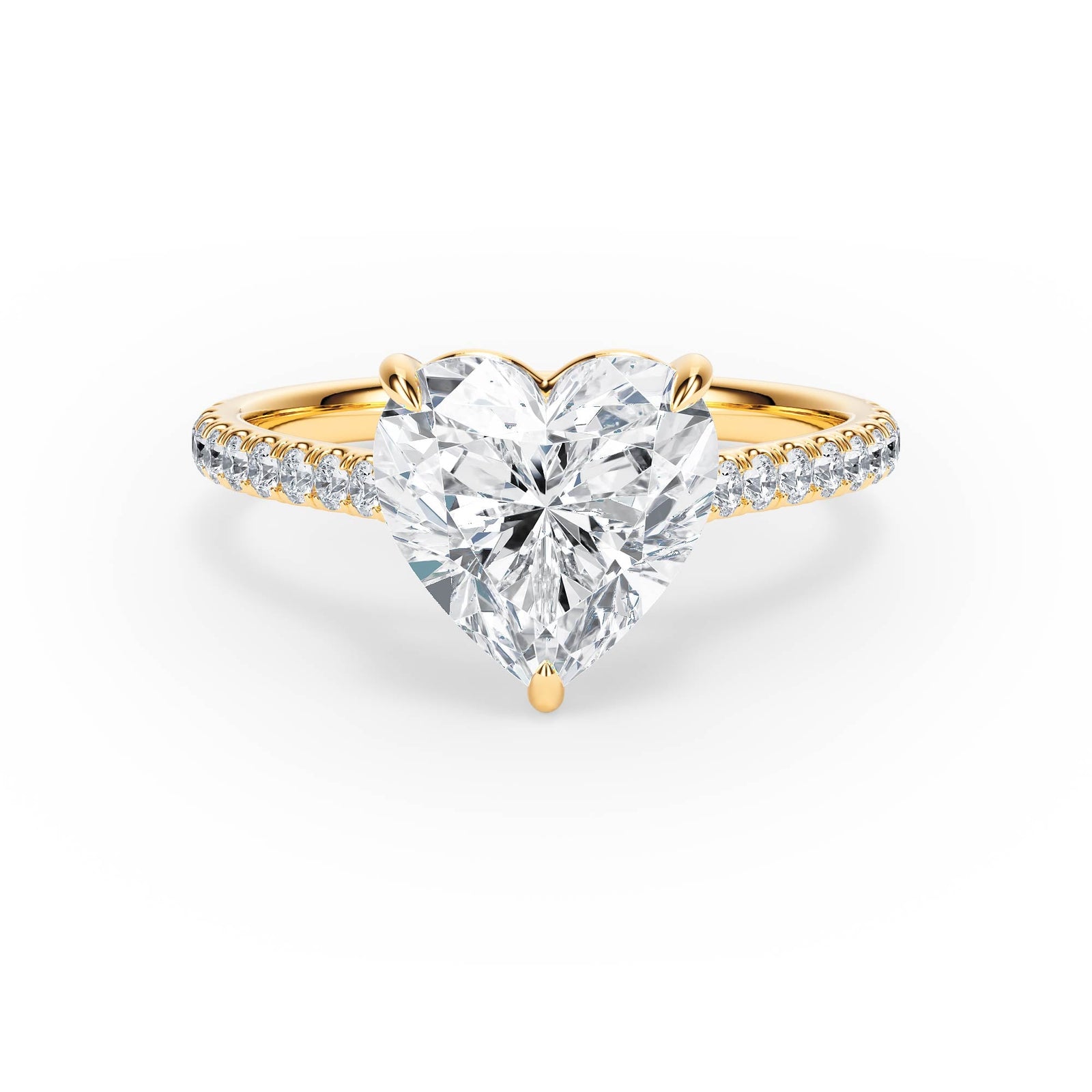 Elevé Cathedral Heart Diamond Engagement Ring - R1251 in Ring by 18 KARATS INC.