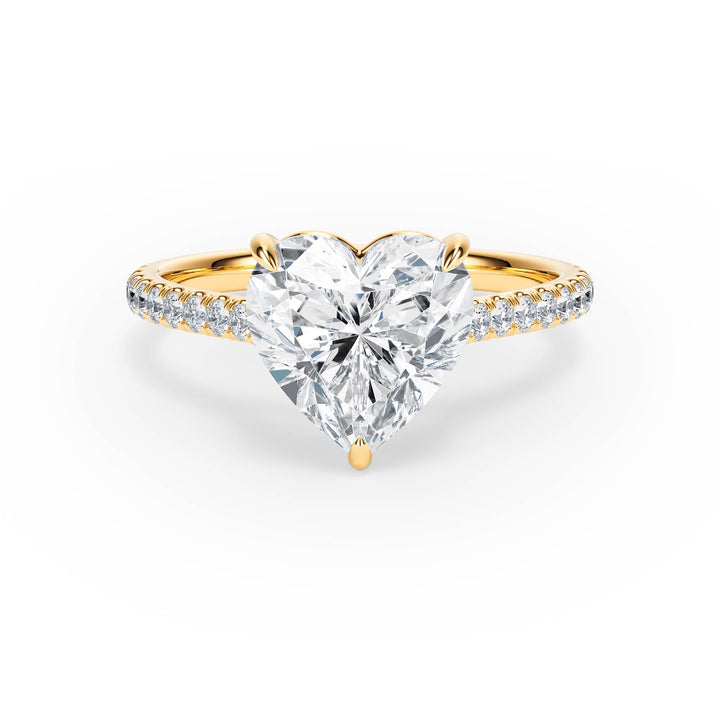Elevé Cathedral Heart Diamond Engagement Ring - R1251 in Ring by 18 KARATS INC.