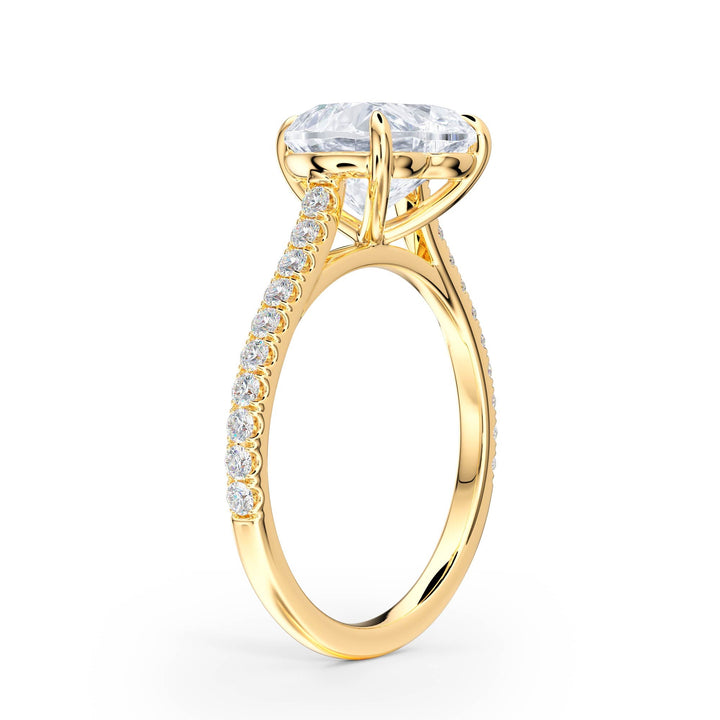 Elevé Cathedral Heart Diamond Engagement Ring - R1251 in Ring by 18 KARATS INC.