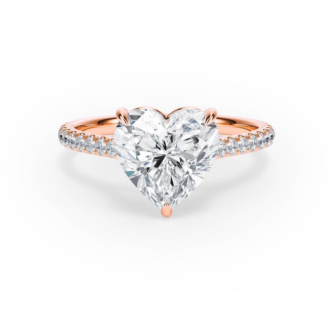 Elevé Cathedral Heart Diamond Engagement Ring - R1251 in Ring by 18 KARATS INC.