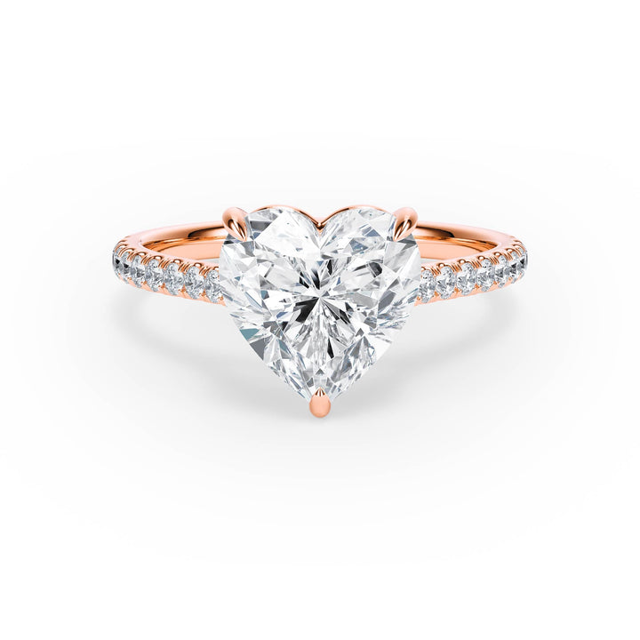 Elevé Cathedral Heart Diamond Engagement Ring - R1251 in Ring by 18 KARATS INC.