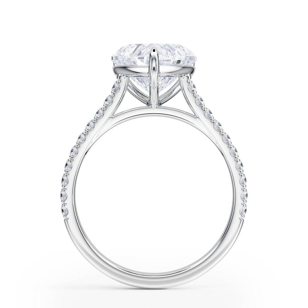 Elevé Cathedral Heart Diamond Engagement Ring - R1251 in Ring by 18 KARATS INC.
