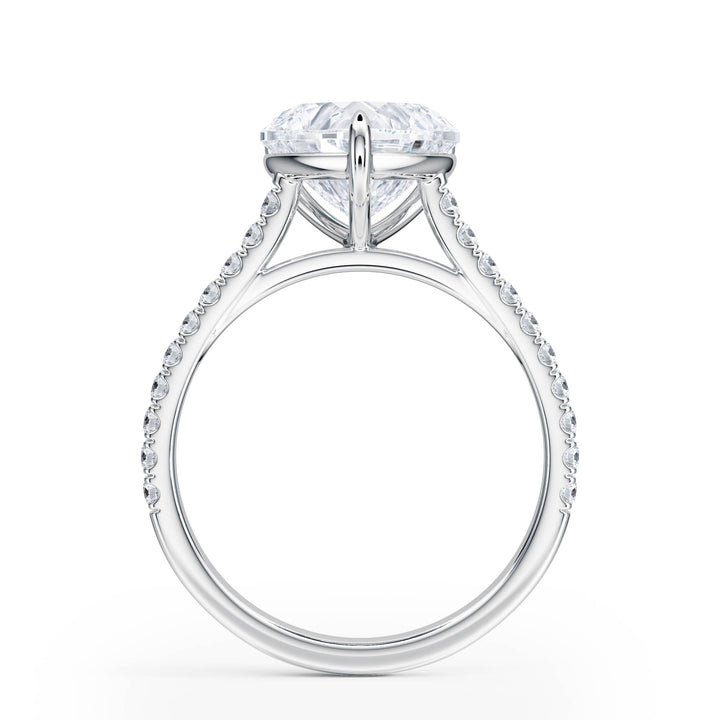 Elevé Cathedral Heart Diamond Engagement Ring - R1251 in Ring by 18 KARATS INC.