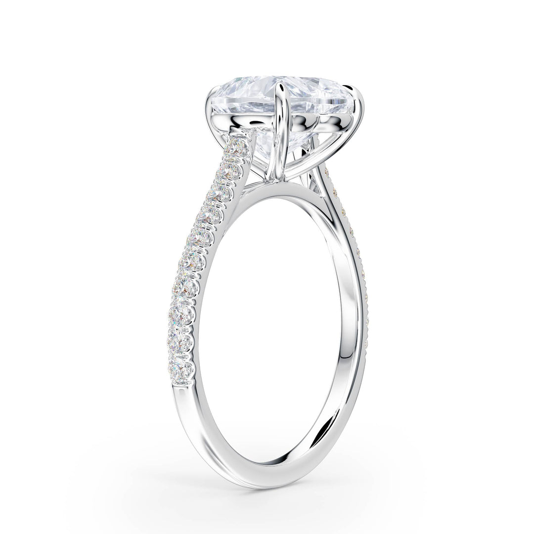 Elevé Cathedral Heart Diamond Engagement Ring - R1251 in Ring by 18 KARATS INC.