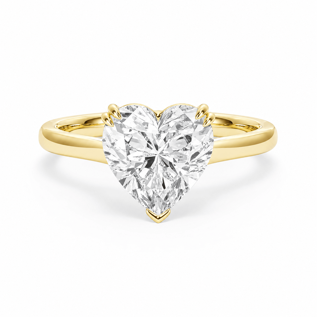Elevé Cathedral Heart Diamond Engagement Ring with Double Prong in Ring by 18 KARATS INC.