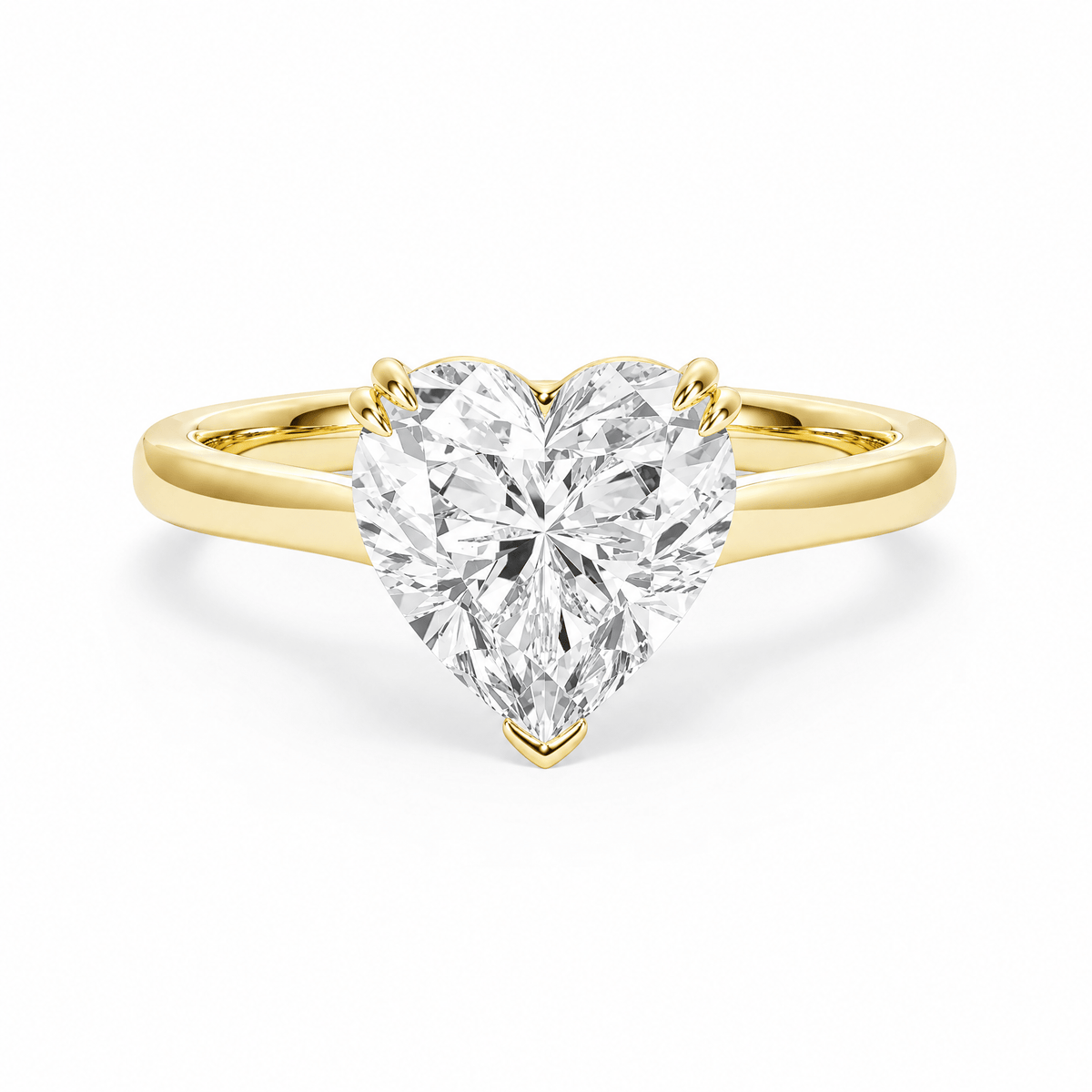 Elevé Cathedral Heart Diamond Engagement Ring with Double Prong in Ring by 18 KARATS INC.
