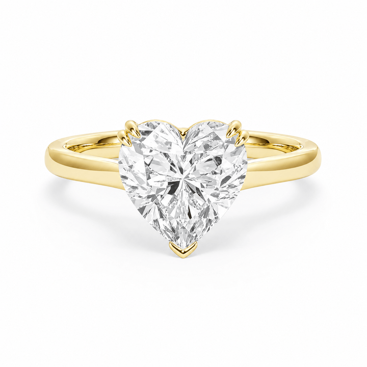 Elevé Cathedral Heart Diamond Engagement Ring with Double Prong in Ring by 18 KARATS INC.