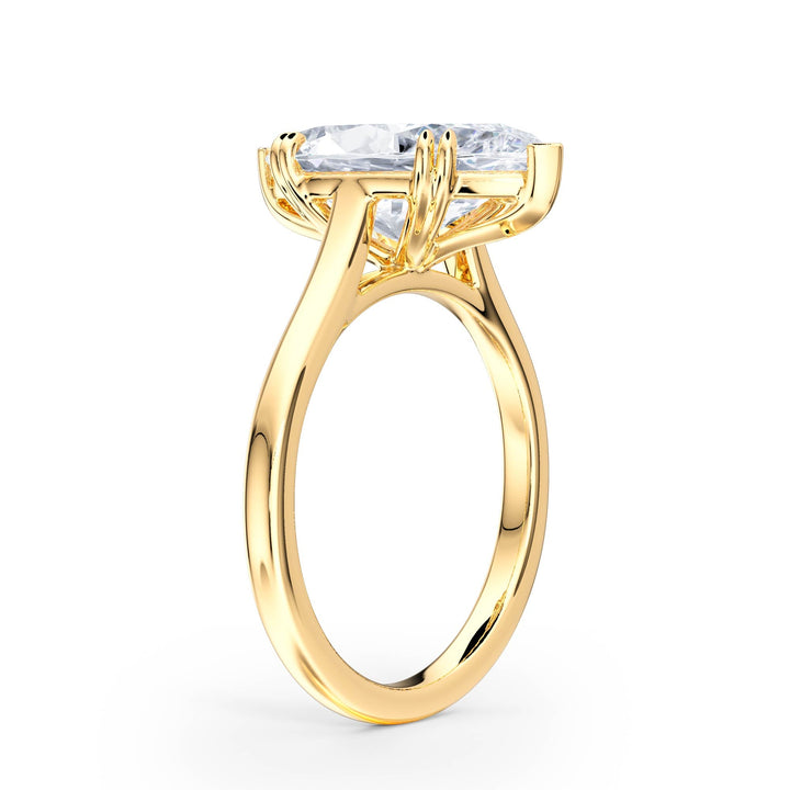 Elevé Cathedral Marquise Diamond Engagement Ring - R1229 in Ring by 18 KARATS INC.