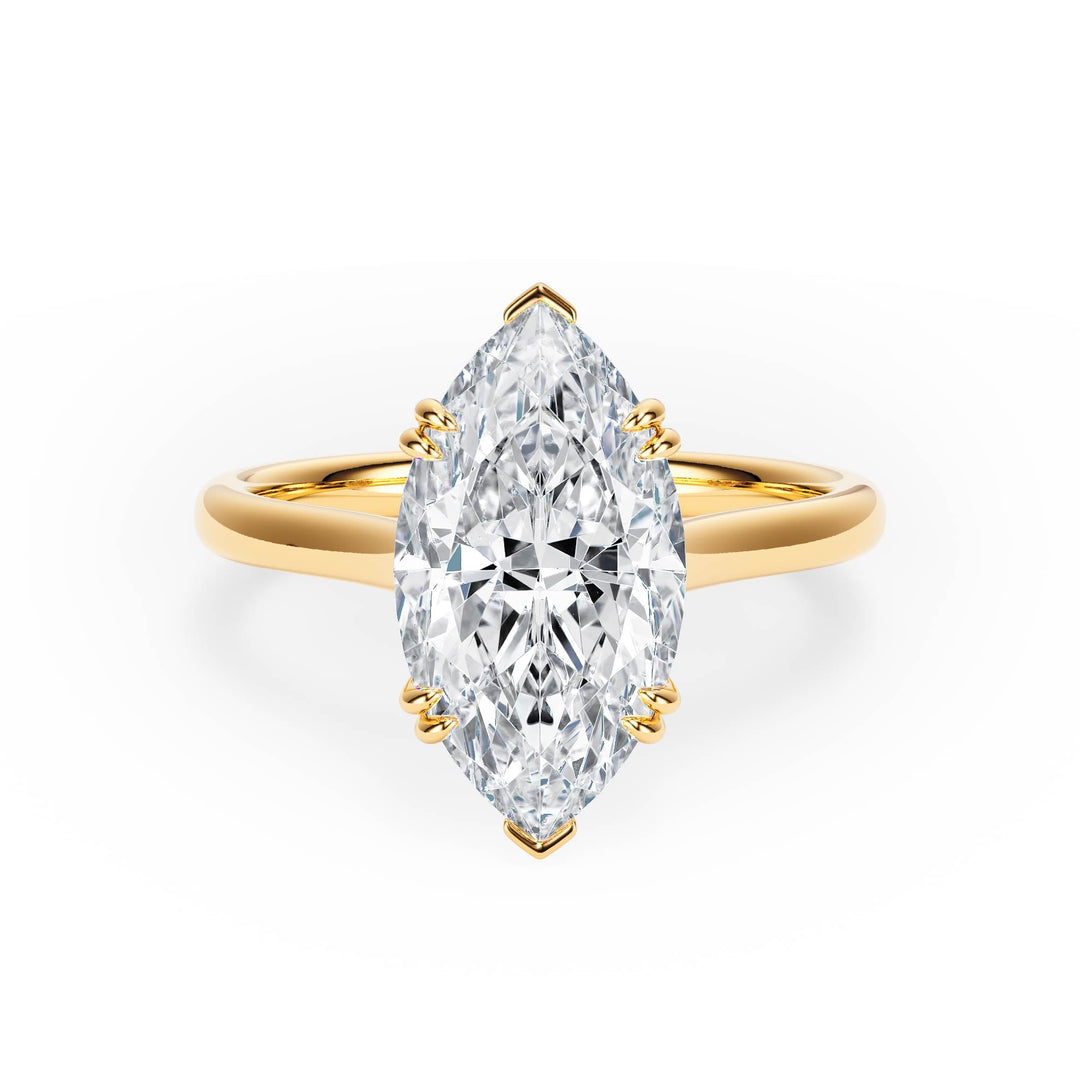 Elevé Cathedral Marquise Diamond Engagement Ring - R1229 in Ring by 18 KARATS INC.