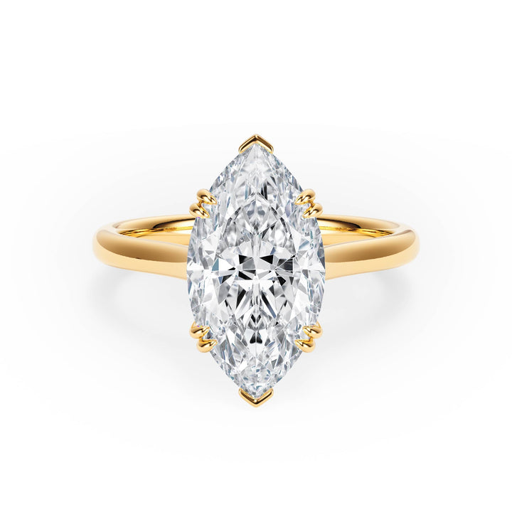 Elevé Cathedral Marquise Diamond Engagement Ring - R1229 in Ring by 18 KARATS INC.