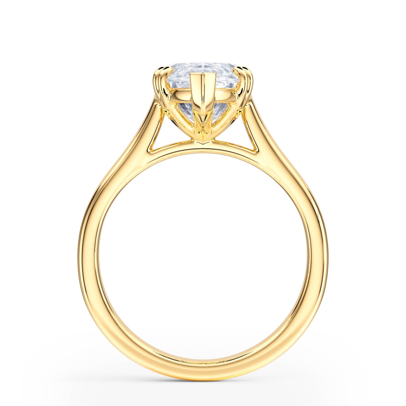 Elevé Cathedral Marquise Diamond Engagement Ring - R1229 in Ring by 18 KARATS INC.