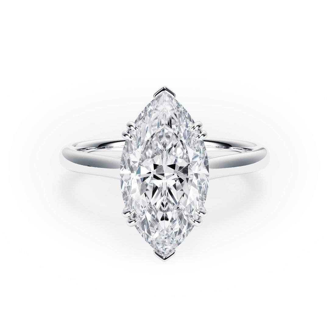 Elevé Cathedral Marquise Diamond Engagement Ring - R1229 in Ring by 18 KARATS INC.