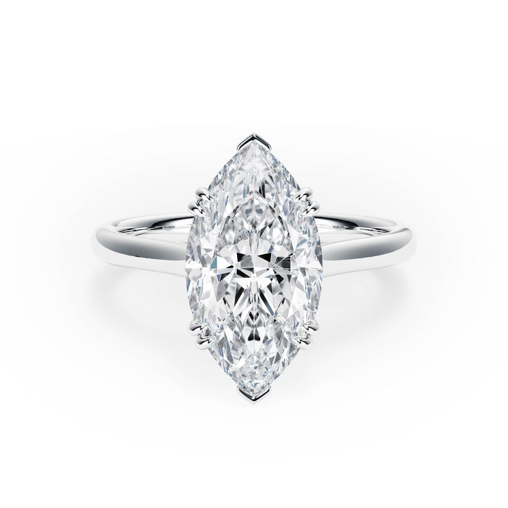 Elevé Cathedral Marquise Diamond Engagement Ring - R1229 in Ring by 18 KARATS INC.