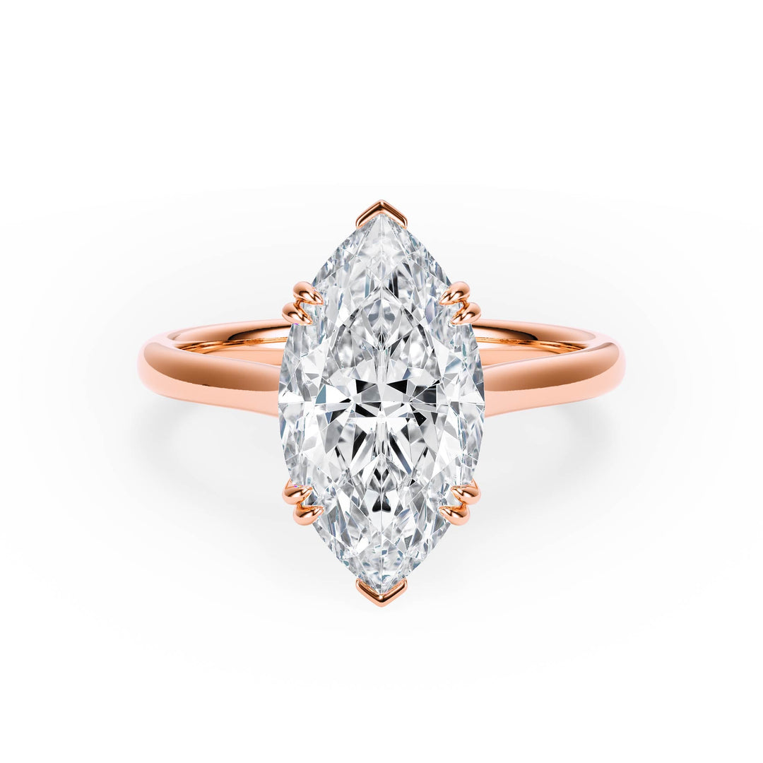 Elevé Cathedral Marquise Diamond Engagement Ring - R1229 in Ring by 18 KARATS INC.