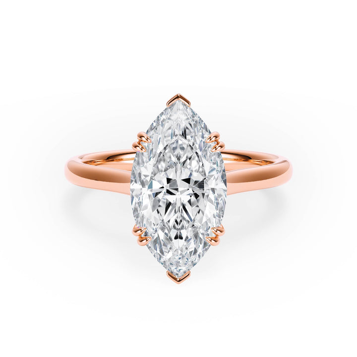 Elevé Cathedral Marquise Diamond Engagement Ring - R1229 in Ring by 18 KARATS INC.
