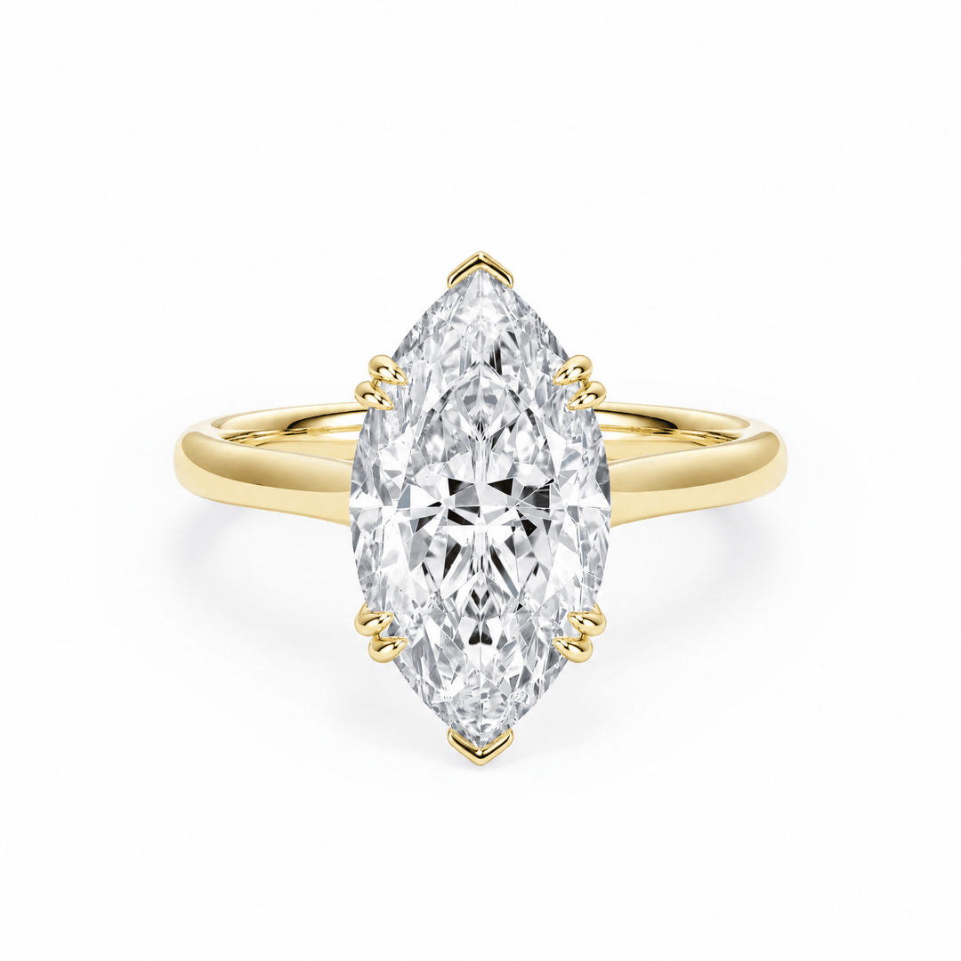 Elevé Cathedral Marquise Diamond Engagement Ring with Double Prong in Ring by 18 KARATS INC.