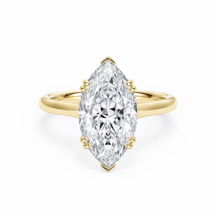 Elevé Cathedral Marquise Diamond Engagement Ring with Double Prong in Ring by 18 KARATS INC.