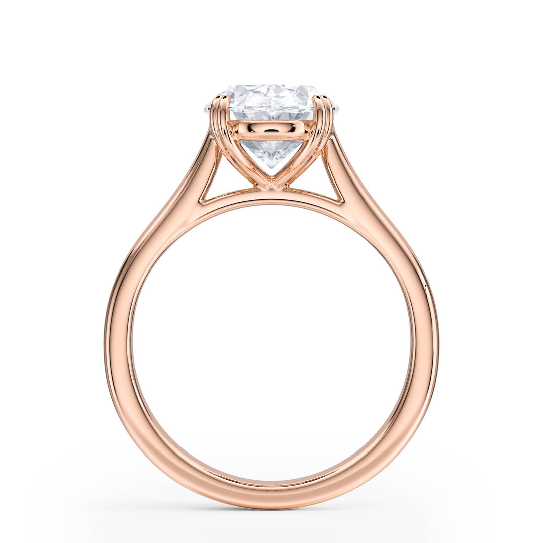 Elevé Cathedral Oval Diamond Engagement Ring - R1228 in Ring by 18 KARATS INC.