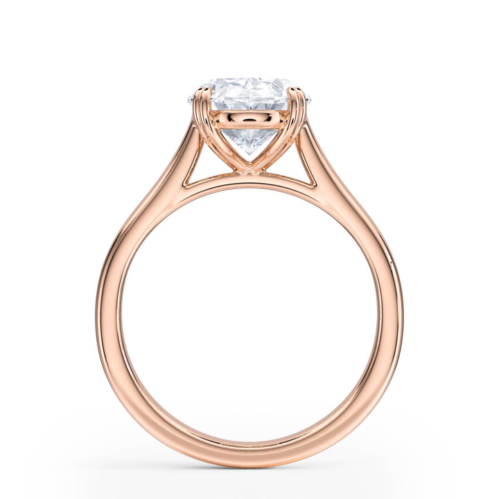 Elevé Cathedral Oval Diamond Engagement Ring - R1228 in Ring by 18 KARATS INC.