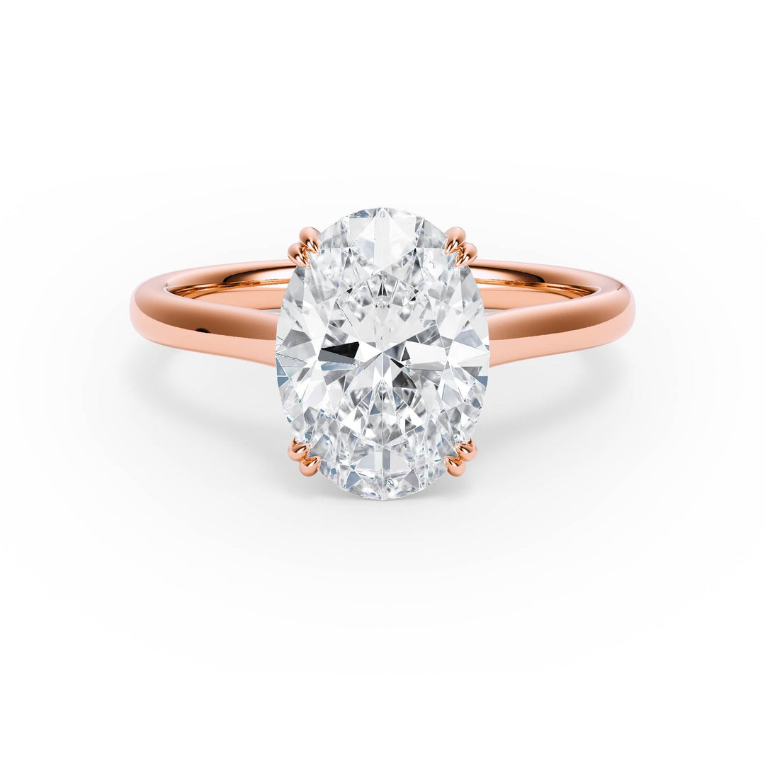 Elevé Cathedral Oval Diamond Engagement Ring - R1228 in Ring by 18 KARATS INC.