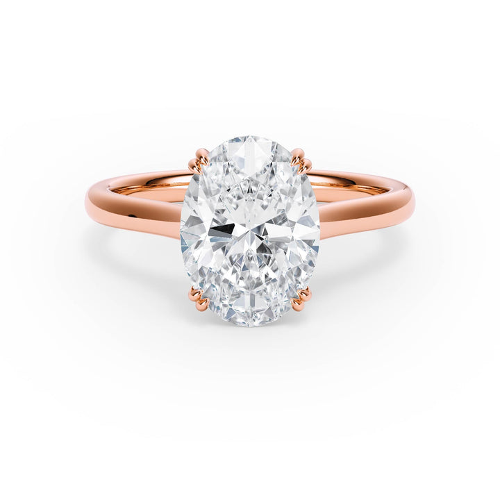 Elevé Cathedral Oval Diamond Engagement Ring - R1228 in Ring by 18 KARATS INC.