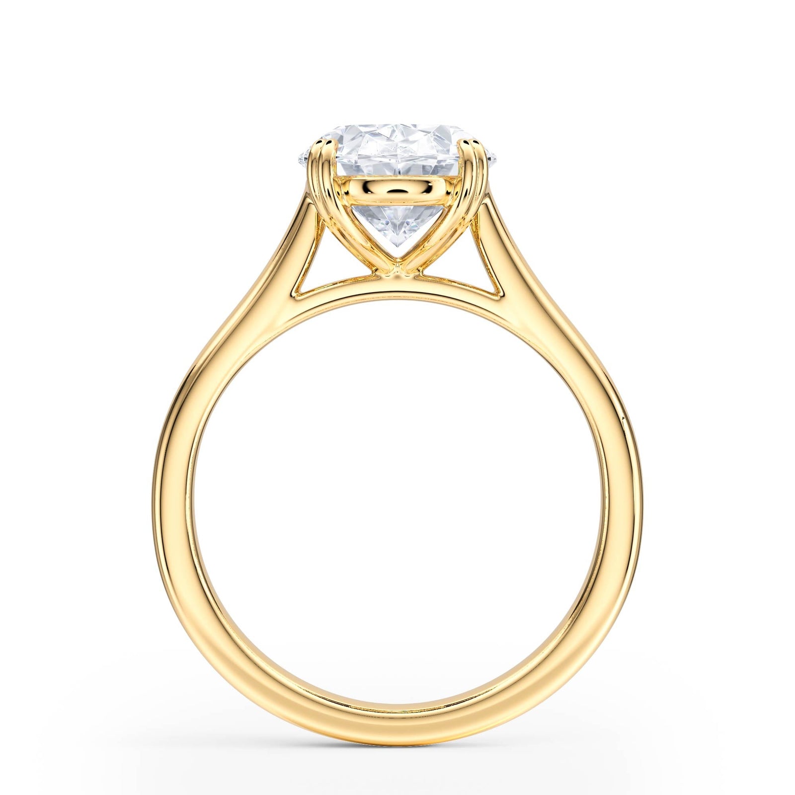 Elevé Cathedral Oval Diamond Engagement Ring - R1228 in Ring by 18 KARATS INC.