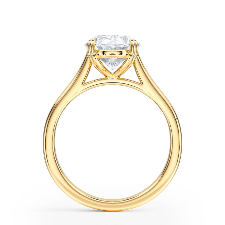 Elevé Cathedral Oval Diamond Engagement Ring - R1228 in Ring by 18 KARATS INC.