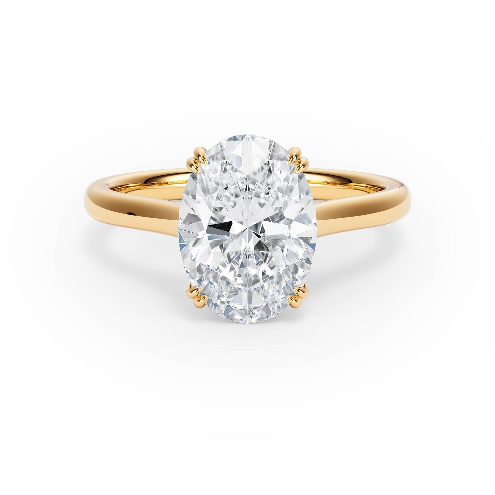 Elevé Cathedral Oval Diamond Engagement Ring - R1228 in Ring by 18 KARATS INC.