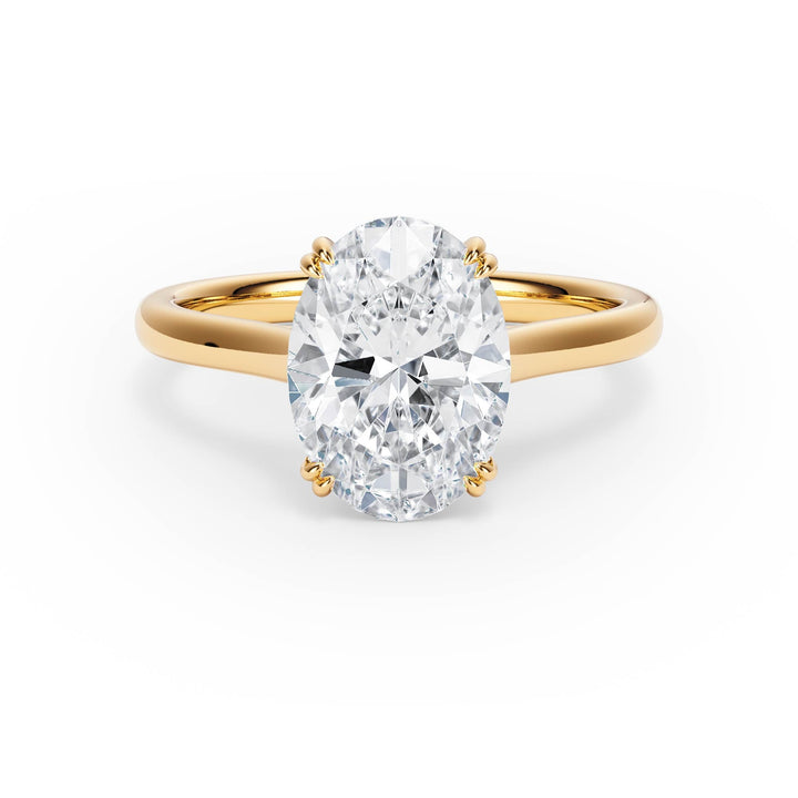 Elevé Cathedral Oval Diamond Engagement Ring - R1228 in Ring by 18 KARATS INC.