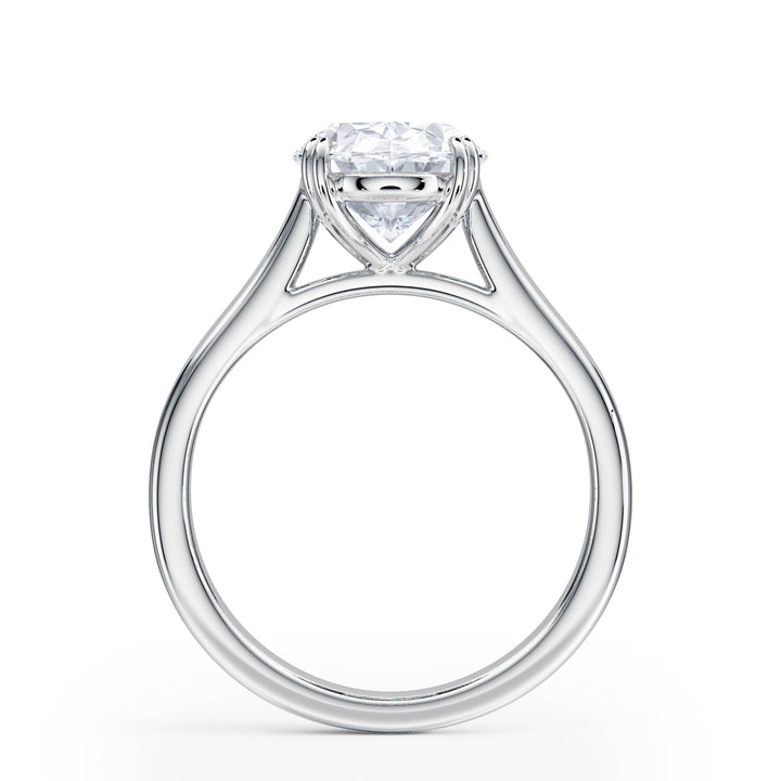 Elevé Cathedral Oval Diamond Engagement Ring - R1228 in Ring by 18 KARATS INC.