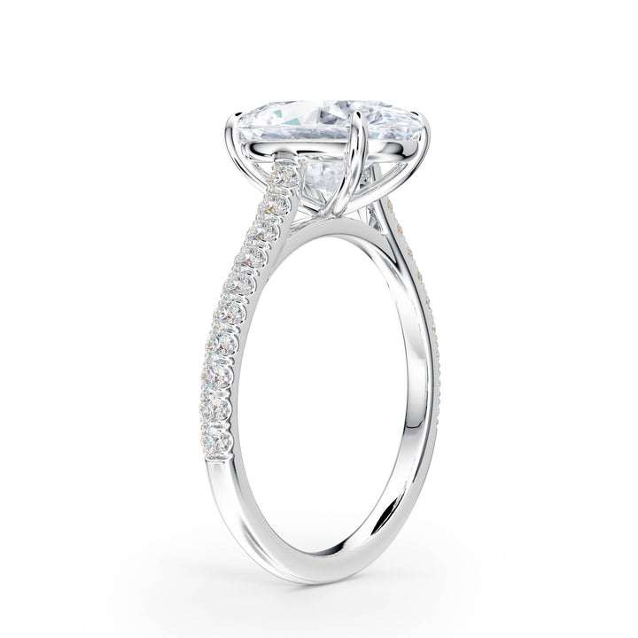Elevé Cathedral Oval Diamond Engagement Ring - R1249 in Ring by 18 KARATS INC.