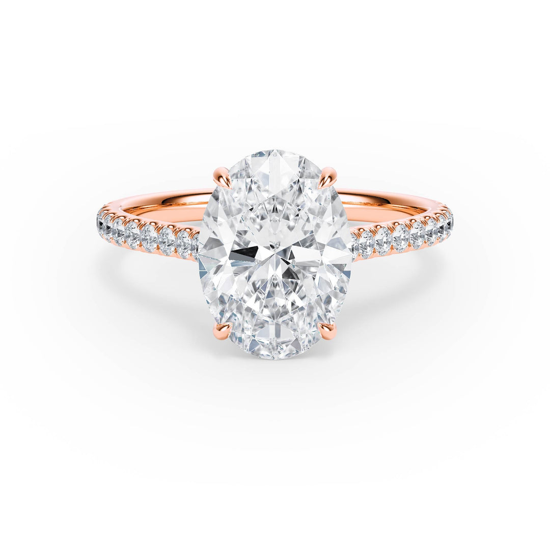 Elevé Cathedral Oval Diamond Engagement Ring - R1249 in Ring by 18 KARATS INC.