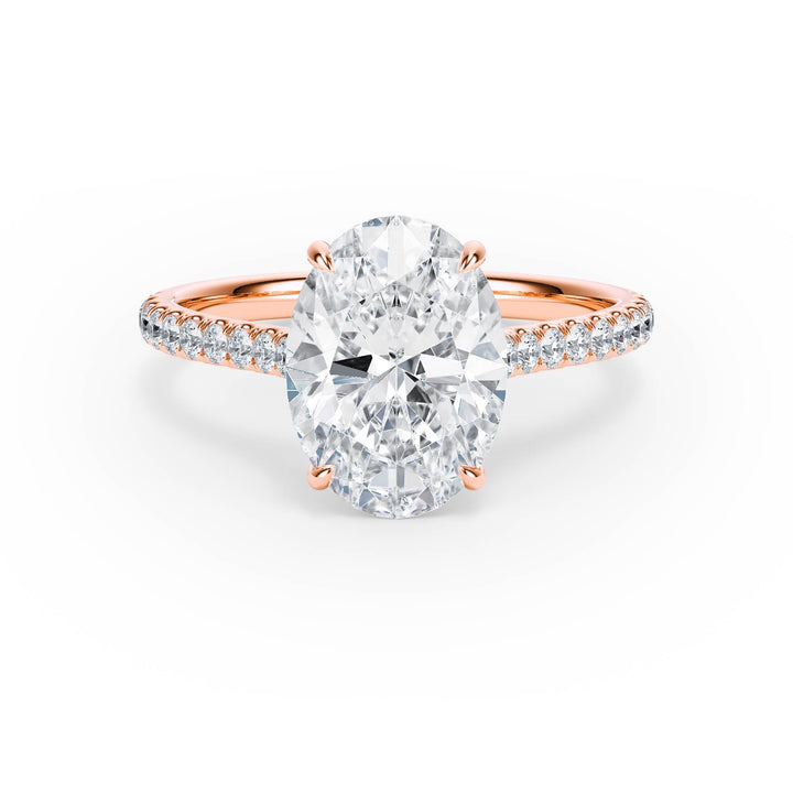 Elevé Cathedral Oval Diamond Engagement Ring - R1249 in Ring by 18 KARATS INC.