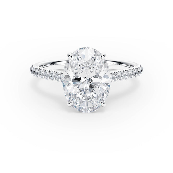 Elevé Cathedral Oval Diamond Engagement Ring - R1249 in Ring by 18 KARATS INC.