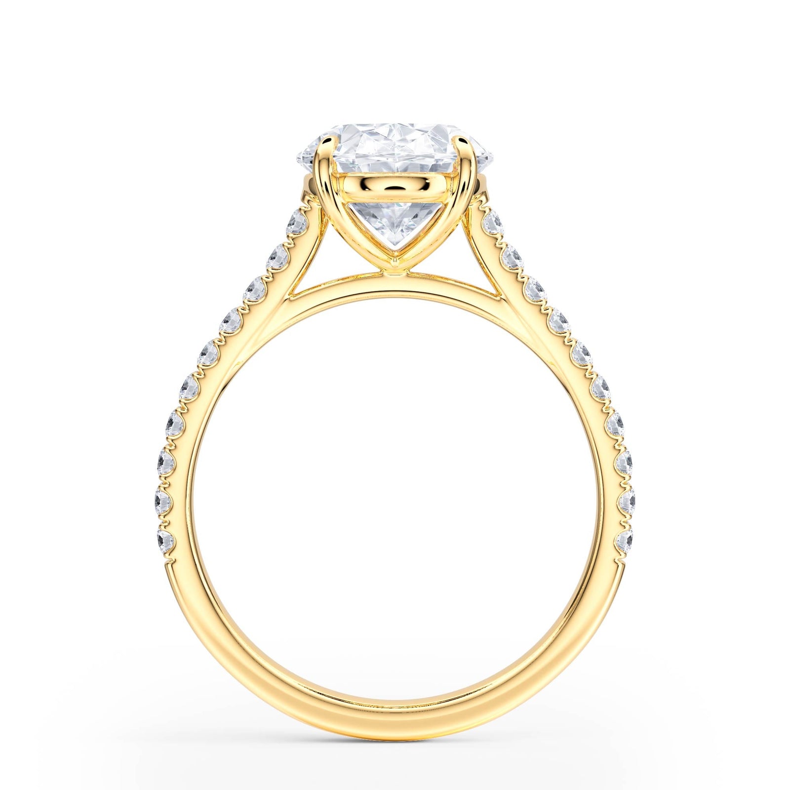 Elevé Cathedral Oval Diamond Engagement Ring - R1249 in Ring by 18 KARATS INC.