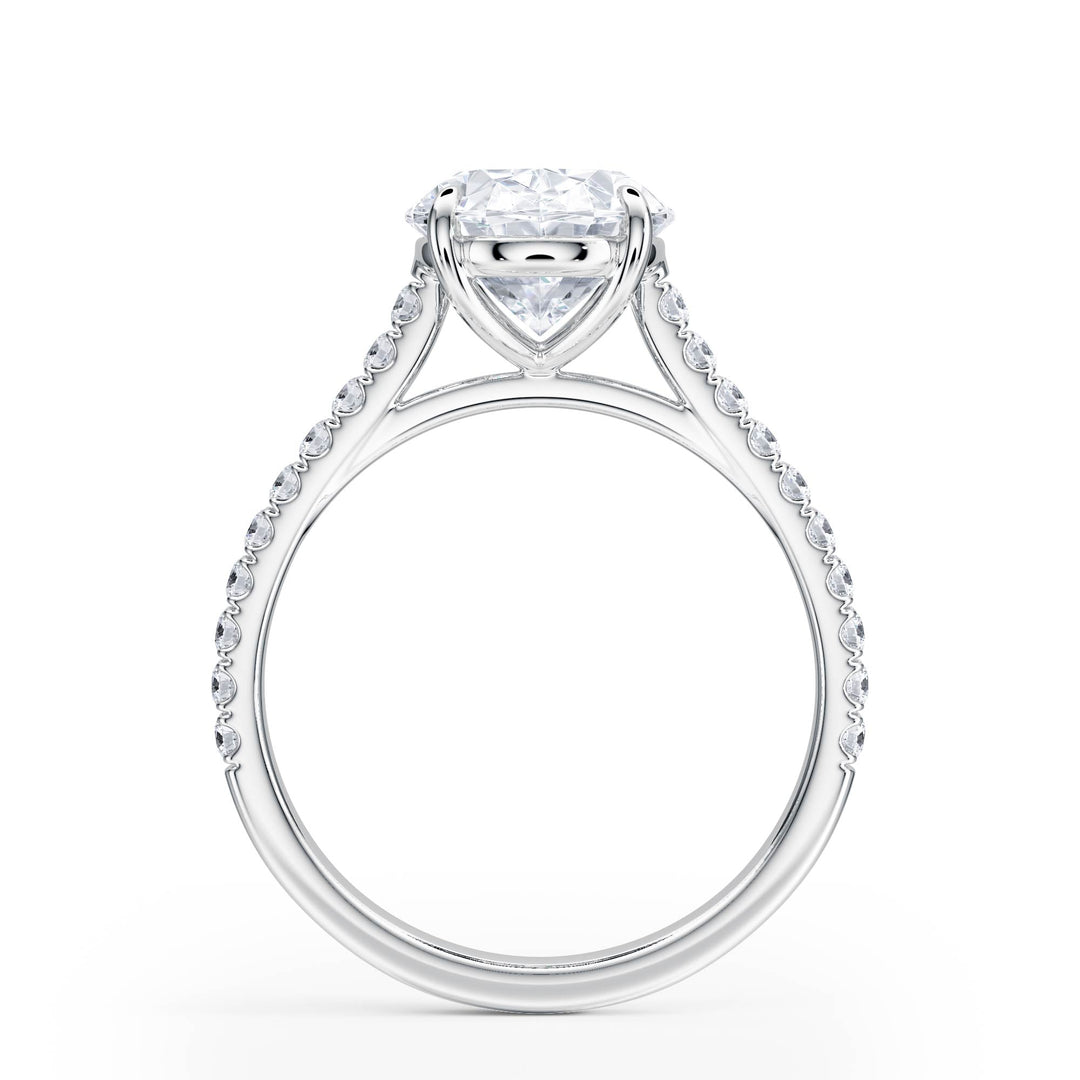 Elevé Cathedral Oval Diamond Engagement Ring - R1249 in Ring by 18 KARATS INC.