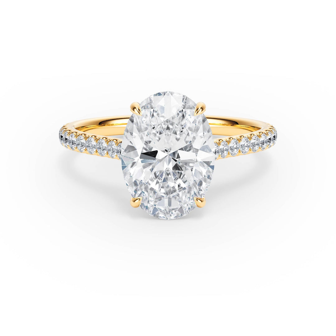 Elevé Cathedral Oval Diamond Engagement Ring - R1249 in Ring by 18 KARATS INC.