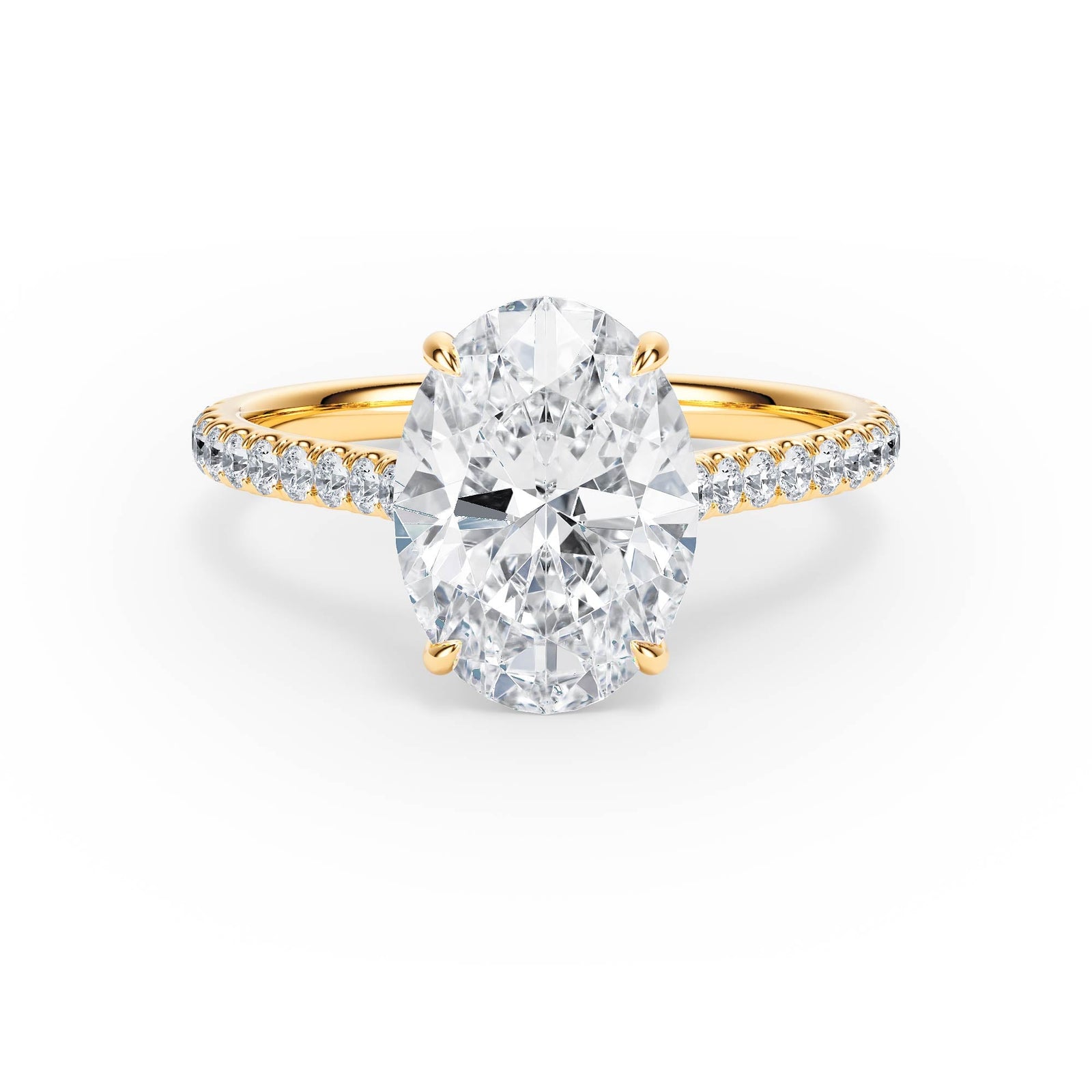 Elevé Cathedral Oval Diamond Engagement Ring - R1249 in Ring by 18 KARATS INC.
