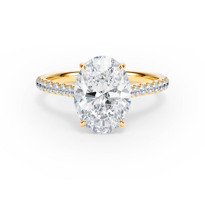 Elevé Cathedral Oval Diamond Engagement Ring - R1249 in Ring by 18 KARATS INC.