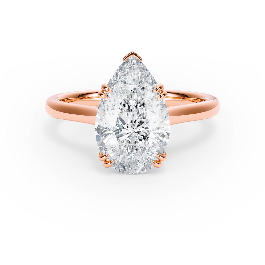 Elevé Cathedral Pear Diamond Engagement Ring - R1227 in Ring by 18 KARATS INC.